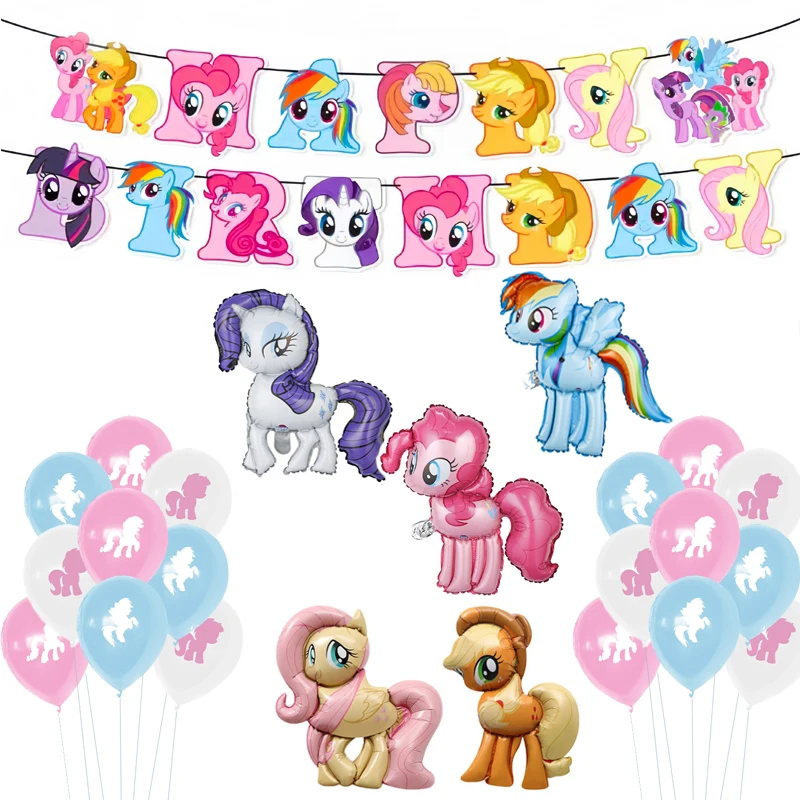 My Little Pony Fluttershy Pinkie Pie Twilight Sparkle Rarity Rainbow Dash Apple Jack Balloon Suitable for theme party decoration