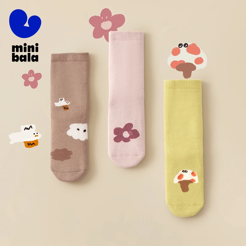 

Мини-детские носки Balabala, комплект из 3 предметов, весенне-осенние дышащие удобные детские носки