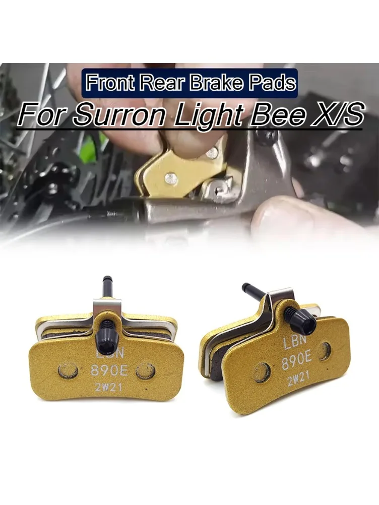 AliExpress OLOMM For SurRon Light Bee Light Bee X Sur Ron Metallic Sintered Front Rear Silent Brake Pads Electric Dirt Bike Modified Accessories