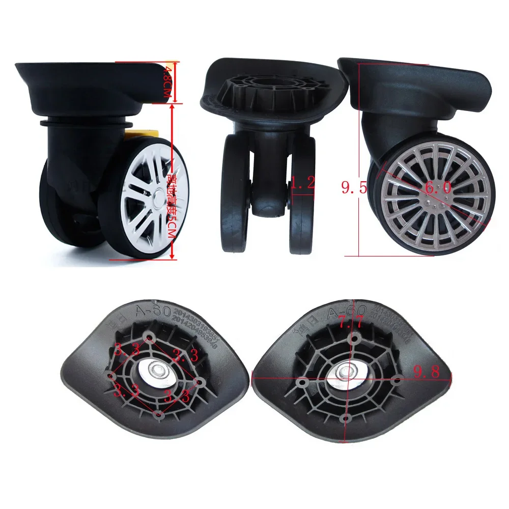 Durable A60 A-60 with Brake System Luggage Wheels Suitcase Accessories Rotating Trolley Casters for Travel Bags Replacement