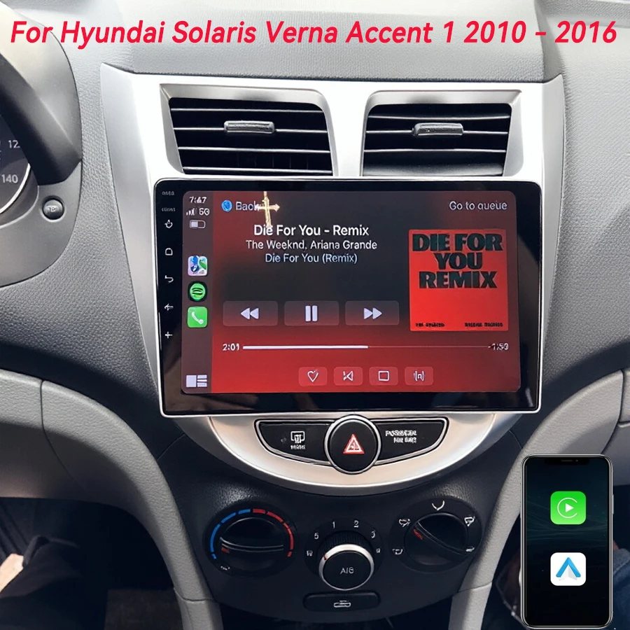 

Автомагнитола Android 16 Carplay для Hyundai Solaris Accent I25 2010-2016, мультимедийный плеер, GPS-навигация, авторадио, BT, 4G, Wi-Fi, RDS