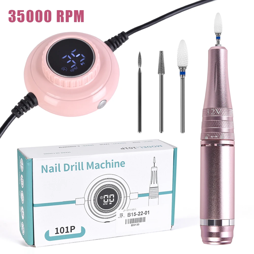 

KADS Electric Nail Drill Machine with LCD Screen 35000RPM Portable Manicure Machine Milling Cutter Nail File Pedicure Tool