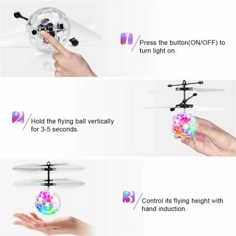 toys Infrared Sensor Helicopter Airplane Mini Drone Toys Flying Crystal Ball Light Up Induction Aircraft Light Up Ball Drone