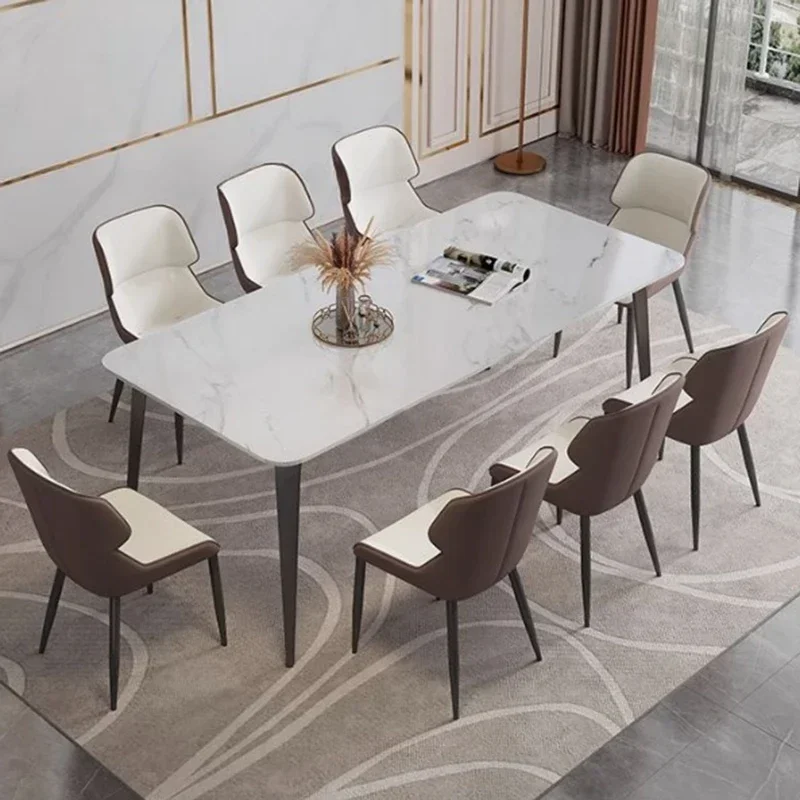 Rectangular Home Table Living Room Modern Metal Design Kitchen Table Luxury Space Saving Mesas De Comedor Restaurant Furniture