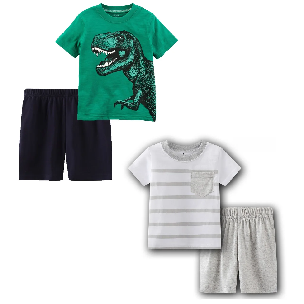 Summer Toddler Baby Boys 2PCS Sleepwear Pajamas Set Green Dinosaur Cotton Top with Pant Newborn Outfit for 6-24 Months