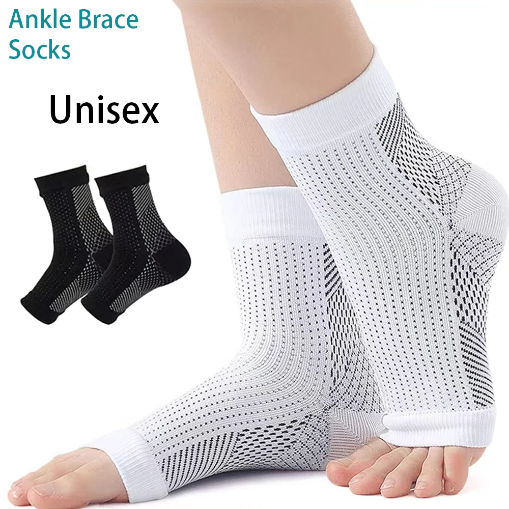 1Pair Neuropathy Socks Ankle Protector Anti Fatigue Compression Foot Sleeve Support Brace Socks Exercise Sports Protective Gear