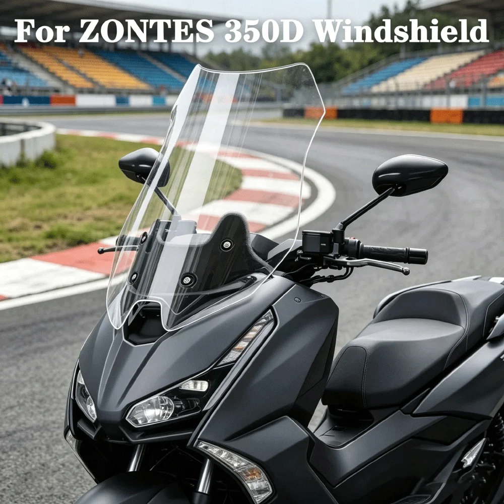 

For ZONTES 350D Modified Heightened Front Windshield Clear Tall Rain Shield Windscreen Protector Motorcycle Modification Accesso