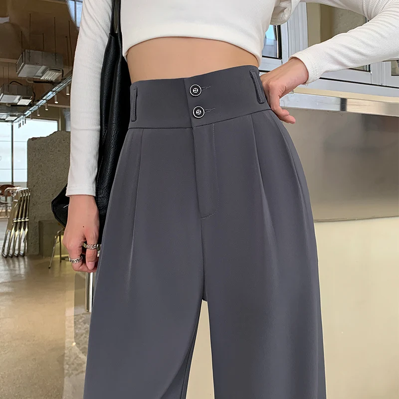 Women Wide Leg Suits Pants Y2K Traf High Waist Casual Trousers for Women Korean Fashion Streetwear Baggy Sweatpants PELEDRESS