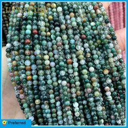 Natural Stone Beads India Agate Loose Round Space Bead for Jewelry Making Diy Beadwork Bracelet Earrings Accessories 2-12MM 15''