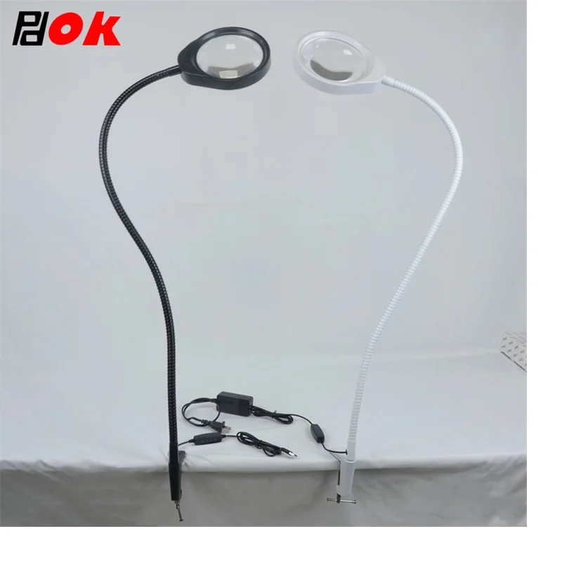 8X 10X 20X Scrivania LED Lente d\'ingrandimento Illuminata Lampada Lente d\'ingrandimento Lettura/Rilavorazione/Saldatura 3X 5X 8X 10X Braccio