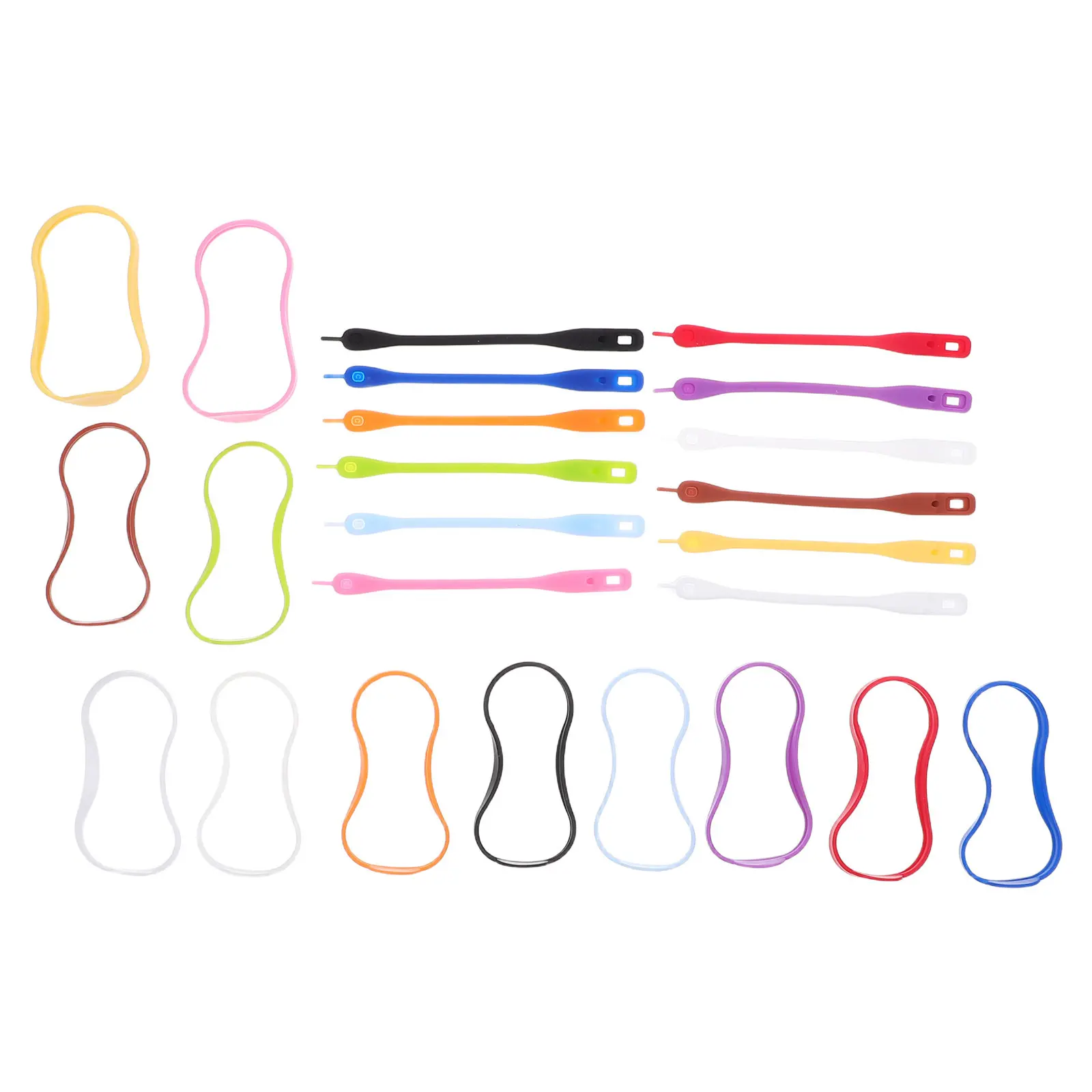 24Pcs Silicone Wine Glass Markers Stretchable Reusable Drink Identification Bands for Parties Stemmed Stemless Glasses