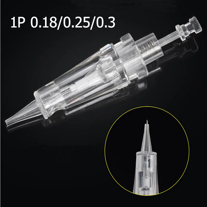 10 Buah/50 Buah Jarum Tato Alis Kartrij Jarum Rias Permanen Bibir Alis Steril Sekali Pakai untuk Mesin PMU 1RL 3RL