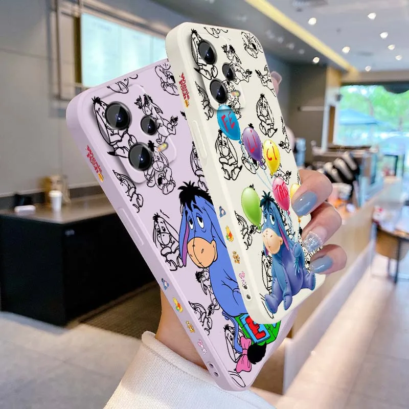 

Disney Eeyore Anime Cute For Xiaomi Redmi Note 14 13 13R 12 12R 11 11E 11T 11S Pro Plus 5G Liquid Left Rope Phone Case
