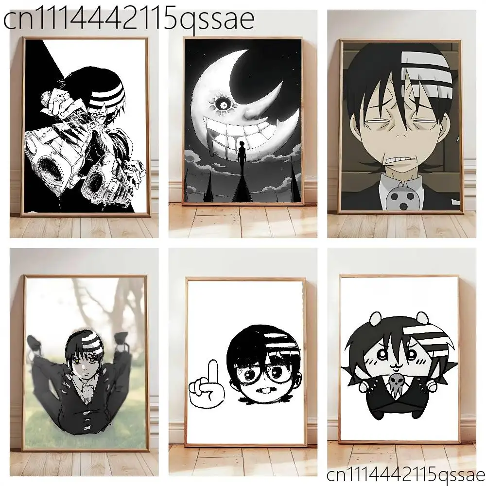 FOR Soul Eater Death the Kid Poster Self-adhesive Art Waterproof Paper Sticker Coffee House Bar Room Wall Decor