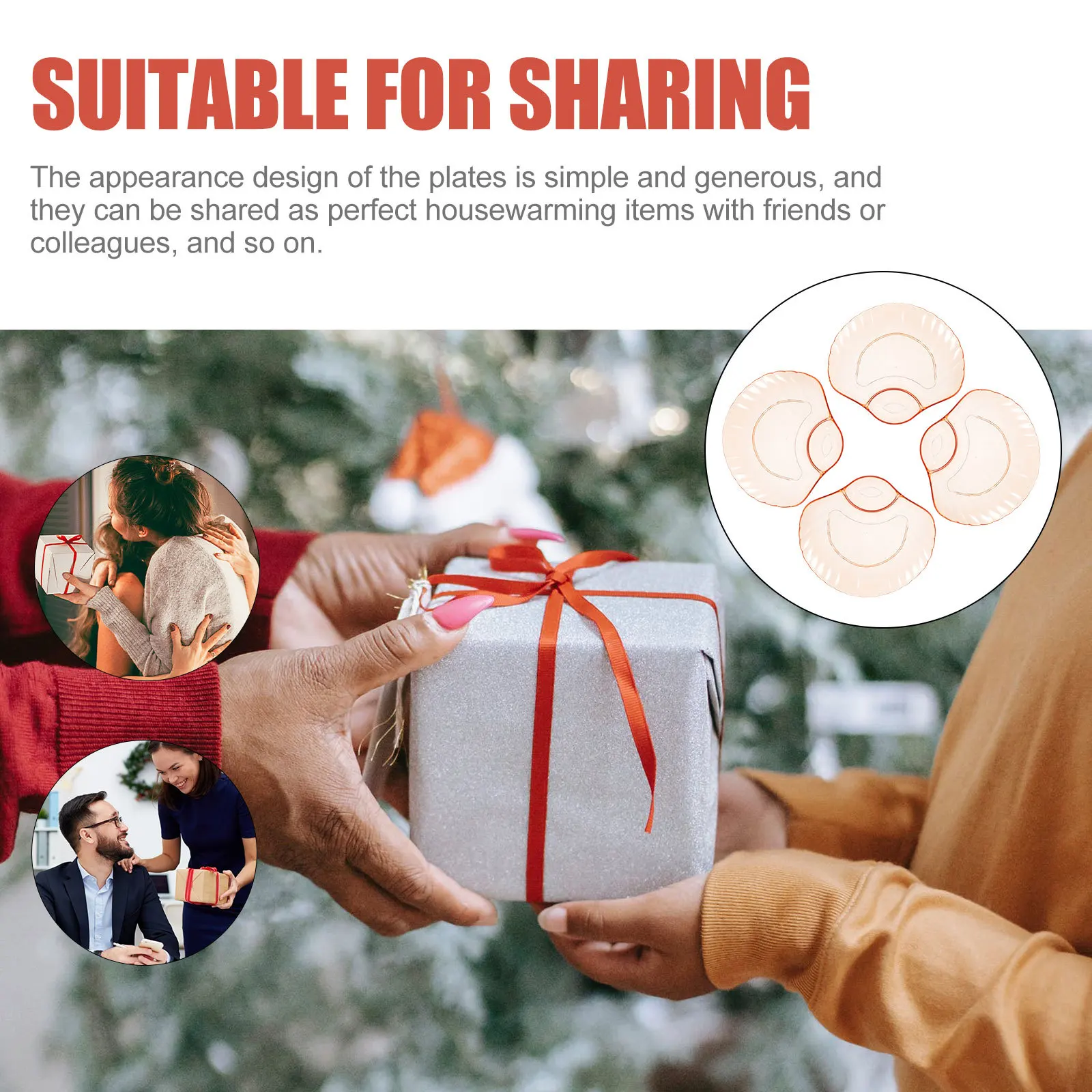 

4Pcs Fruit Storage Plates Shell Design Snack Dish Reusable Plastic Plate for Sushi Dessert Cake Party Appetizer Serving Tray