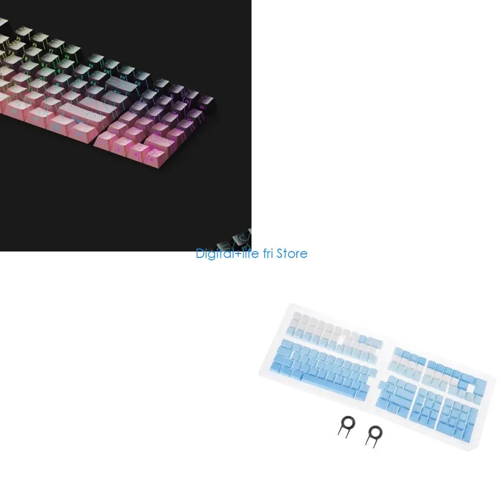 E06D OEM PBT Keycaps Contouring Lines Side Printing Keycap Anti Slip For Most Mechanical Keyboards Color Optional