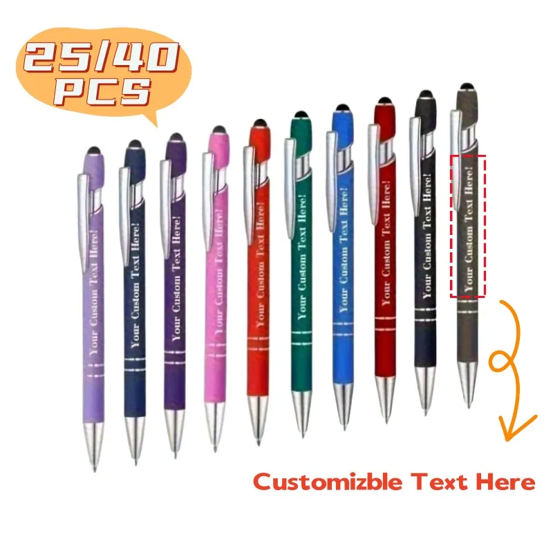 25/40PCS Custom Ballpoint Pens in Sets Featuring Engraved Logos on Metal Pens Perfect for Graduation Season Various Holiday Gift