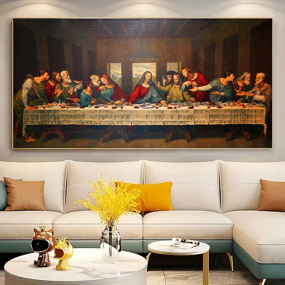 Canvas Painting The Last Supper Canvas Wall Art Posters & Prints Mural Decorative Pictures for Living Room Home Decor