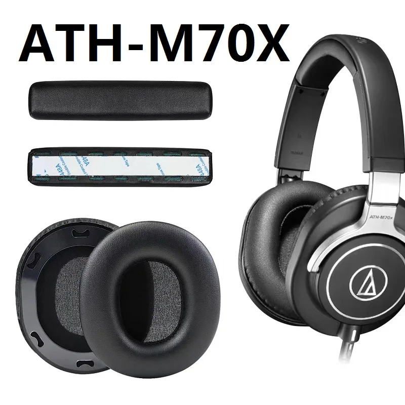 Oreillettes pour Audio Technica ATH M70X Casque ATH-M70X cache-oreilles de haute qualité Oreille couvre Oreillettes sauna bande coussins