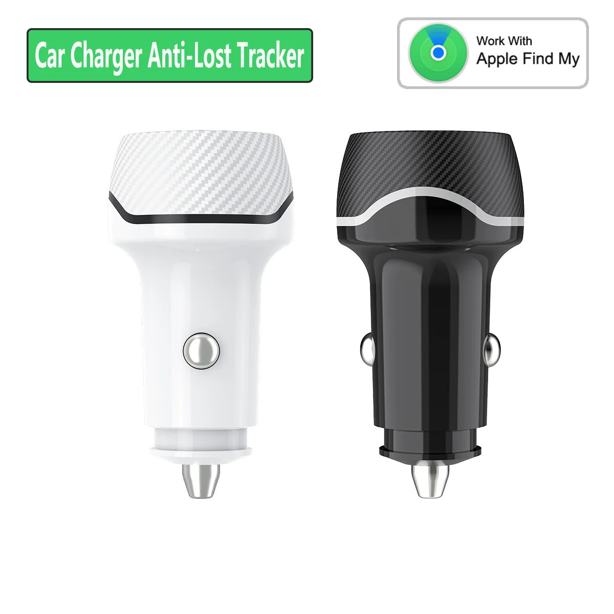 2 in 1 Anti-Lost Car tracker&charger USB+Type-C Dual-Port Charging for Apple Find My APP air Tag Car Smart Bluetooth GPS Tracker