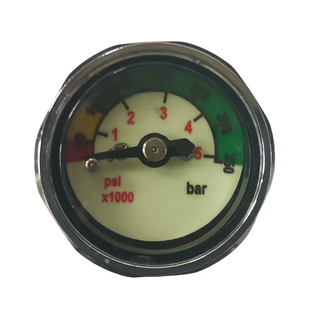 28mm Diameter Mini Scuba Diving Pony Bottle Gauge 350BAR / 5000 PSI Dial 7/16