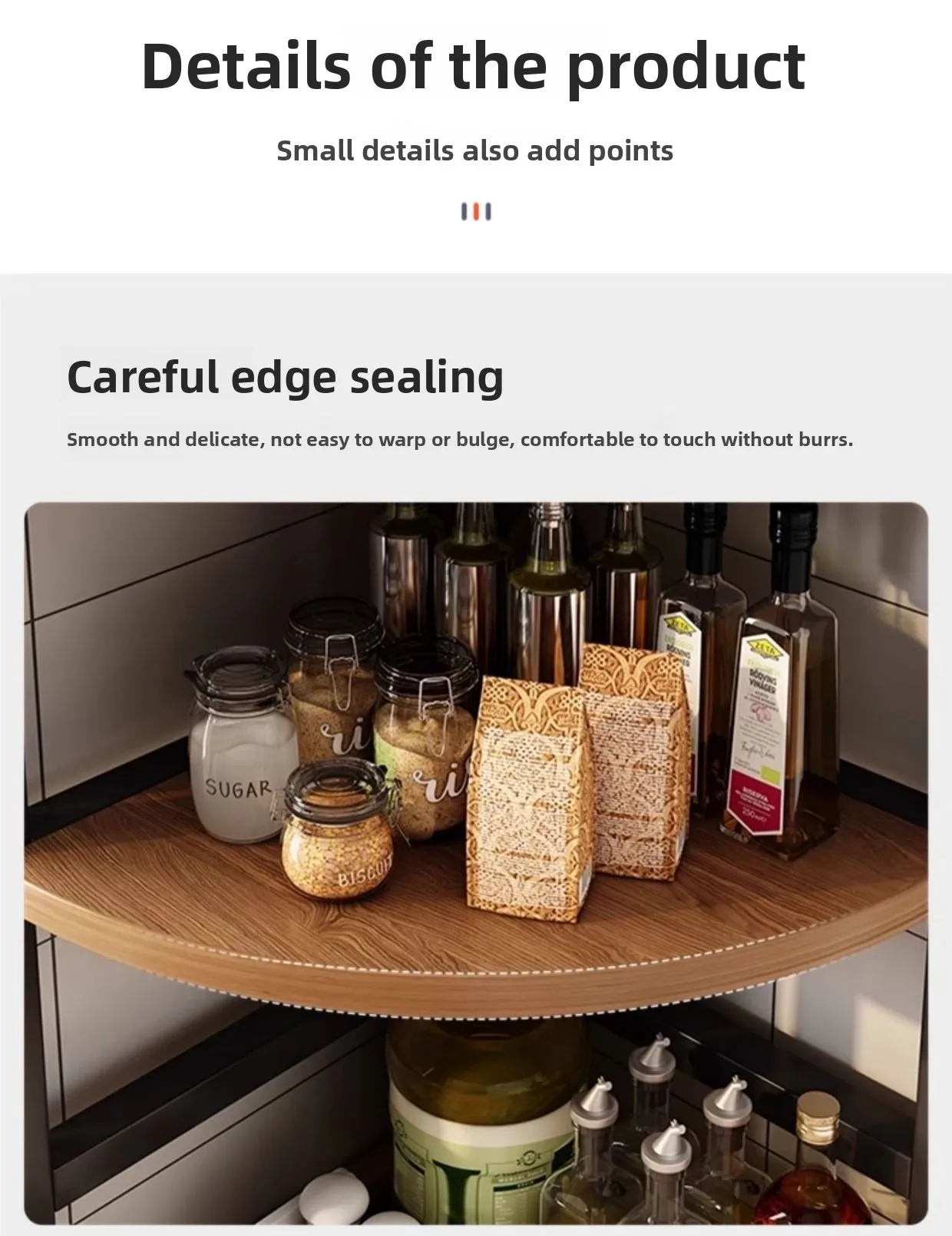 Kitchen seasoning rack Countertop corner tripod Oil salt sauce and vinegar storage