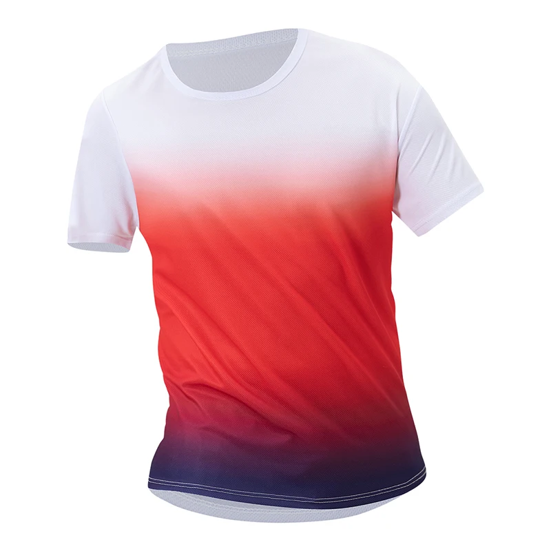 1/3 Piece Men's Multi-Color Gradient Breathable Short-Sleeved Comfortable Round Neck Sports Running T-Shirt Fashionable Youth To