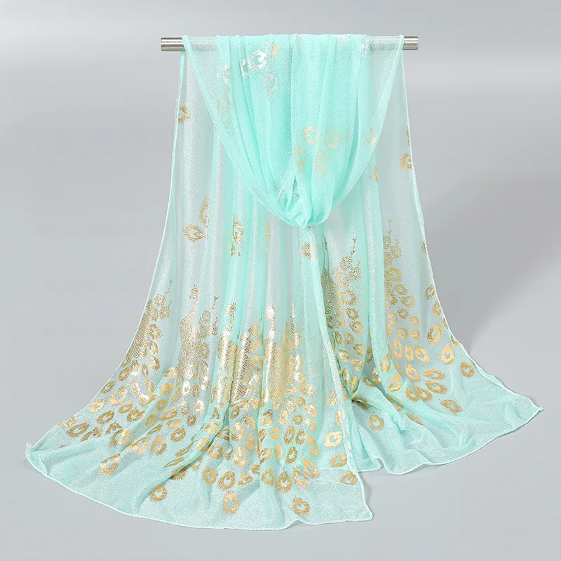 أنيقة أزياء المرأة الطاووس زهرة لحظة الحجاب وشاح طويل لينة رئيس التفاف شال الباشمينا شالات غطاء الأوشحة سرق 180*72 سنتيمتر #1