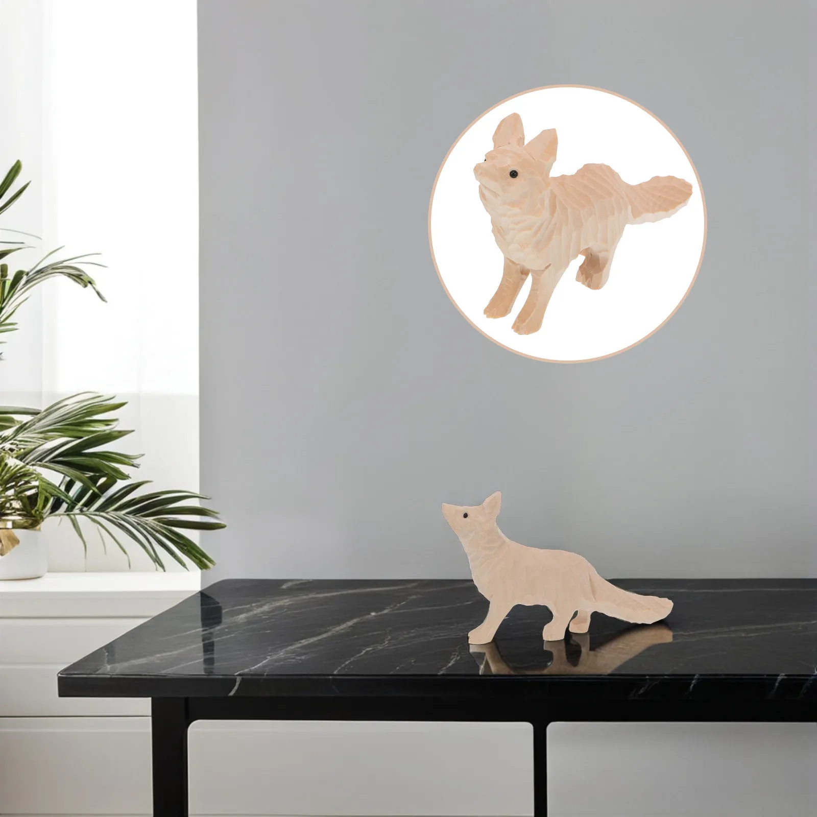 unfinished-hand-carved-wooden-fox-statue-natural-wood-grain-expressive-eyes-paintable-diy-craft-for-tabletop-mantel-shelf