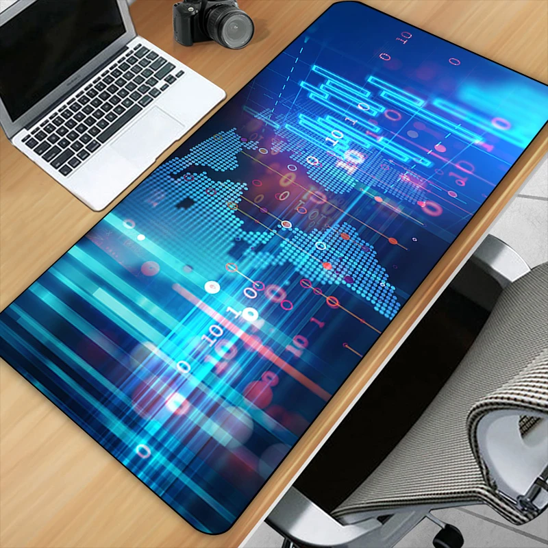 Science and Technology Art Printing XXL Mouse Pad Gamer Accessory Hot Large Desk Pads Computer Lock Edge Keyboard Non-slip Mat