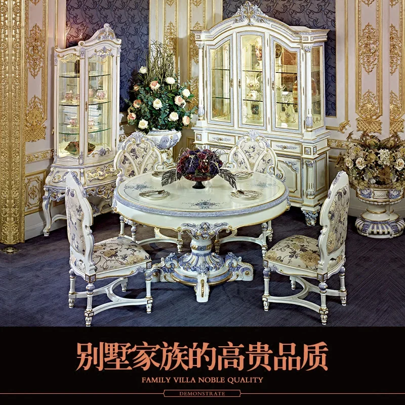 Luxury Dining Tables and Chairs Set Court Round Table