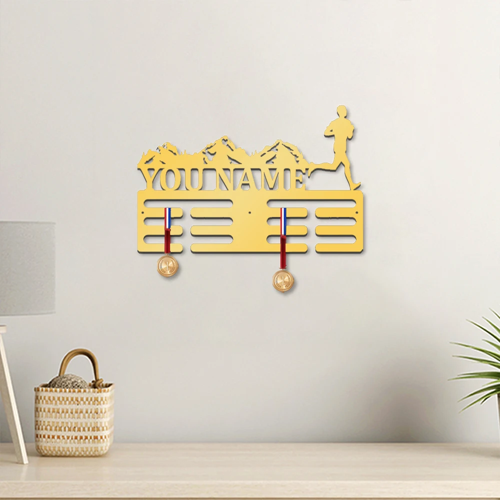 1 pc nice runner exercise Customized Text Metal Key Holder Hooks Tin Art Metal Hanger for gym room