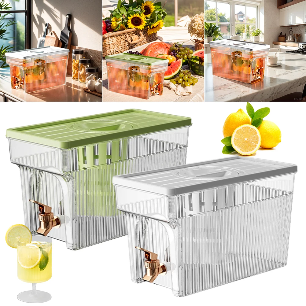 

3L Beverage Dispenser with Spigot Cold Drink Container with Filter Lemonade Dispenser for Iced Tea Lemonade Fridge Bar Party