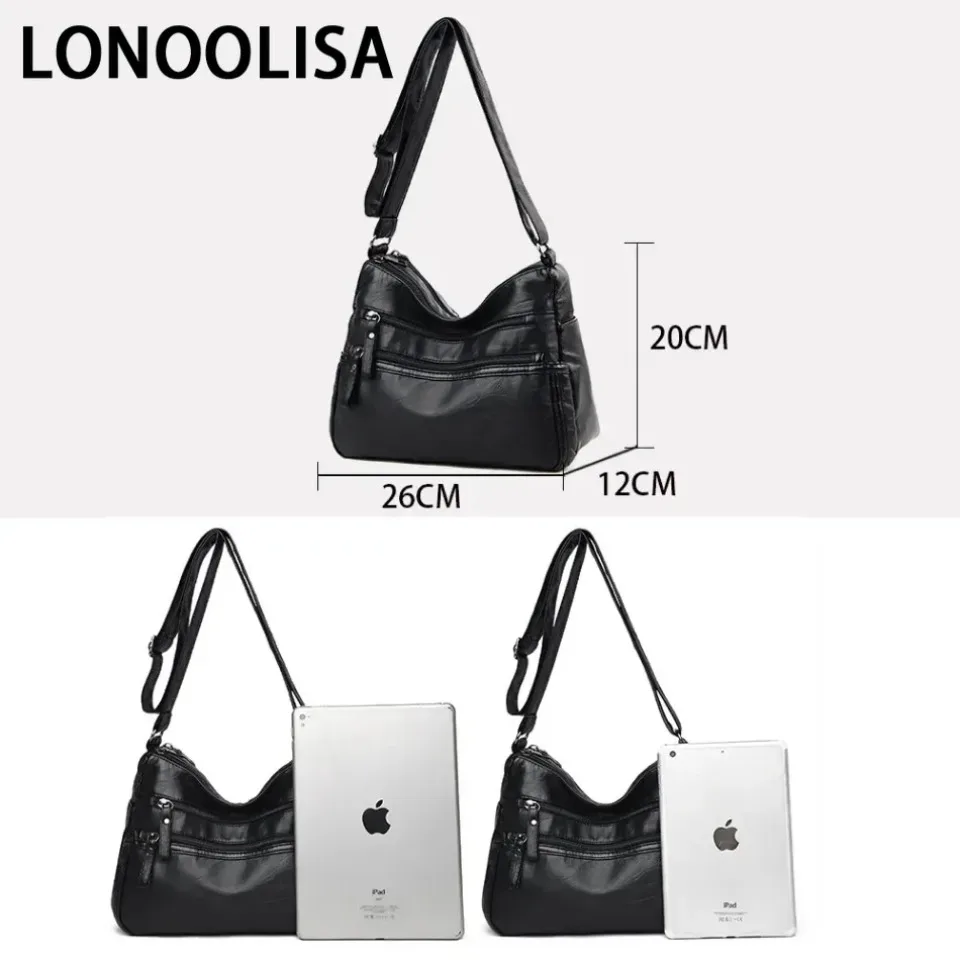 Vários bolsos de couro macio crossbody bolsas para as mulheres nova moda cor sólida feminina ombro tote bolsas sac um principal