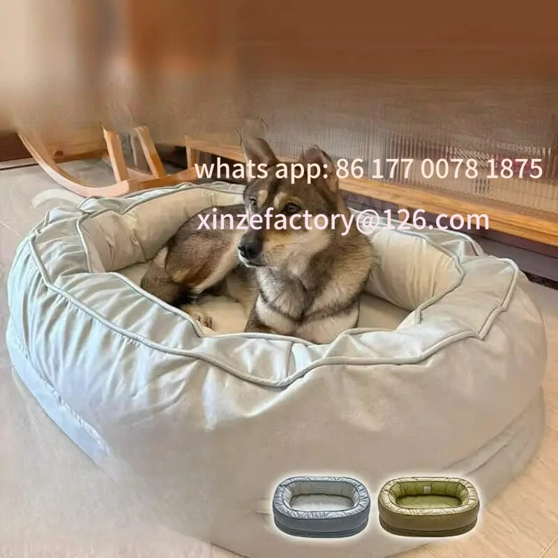 Customizable Square Medium Dog Bed Contrast Color Comfortable Large Cat Sofa Cushion Fully Filled Four Seasons Waterproof