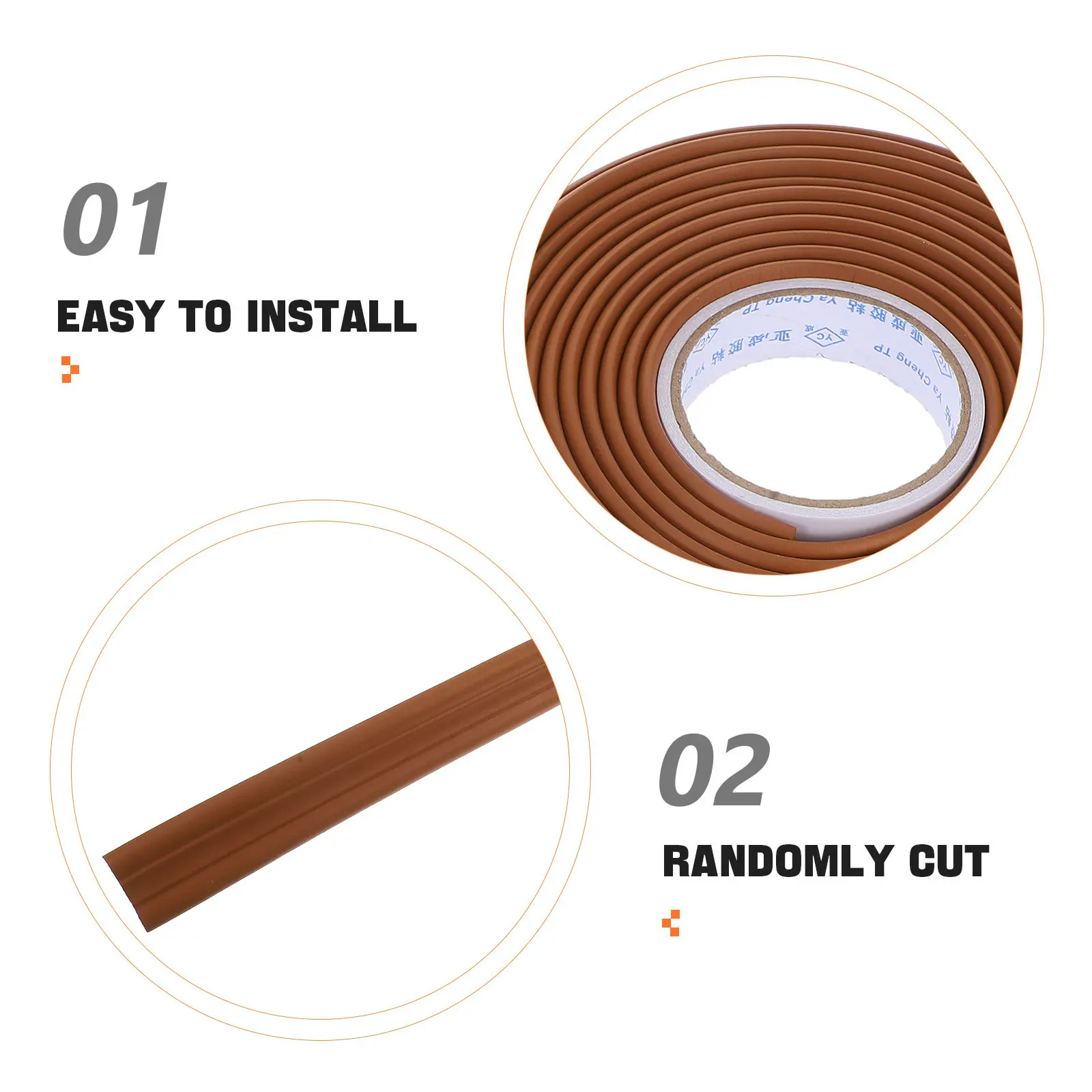 2Pcs Wall Edge Strip Stickers Peel and Stick Molding Trim Flexible Waterproof Baseboards Ceiling Crown Molding Decorative Wall
