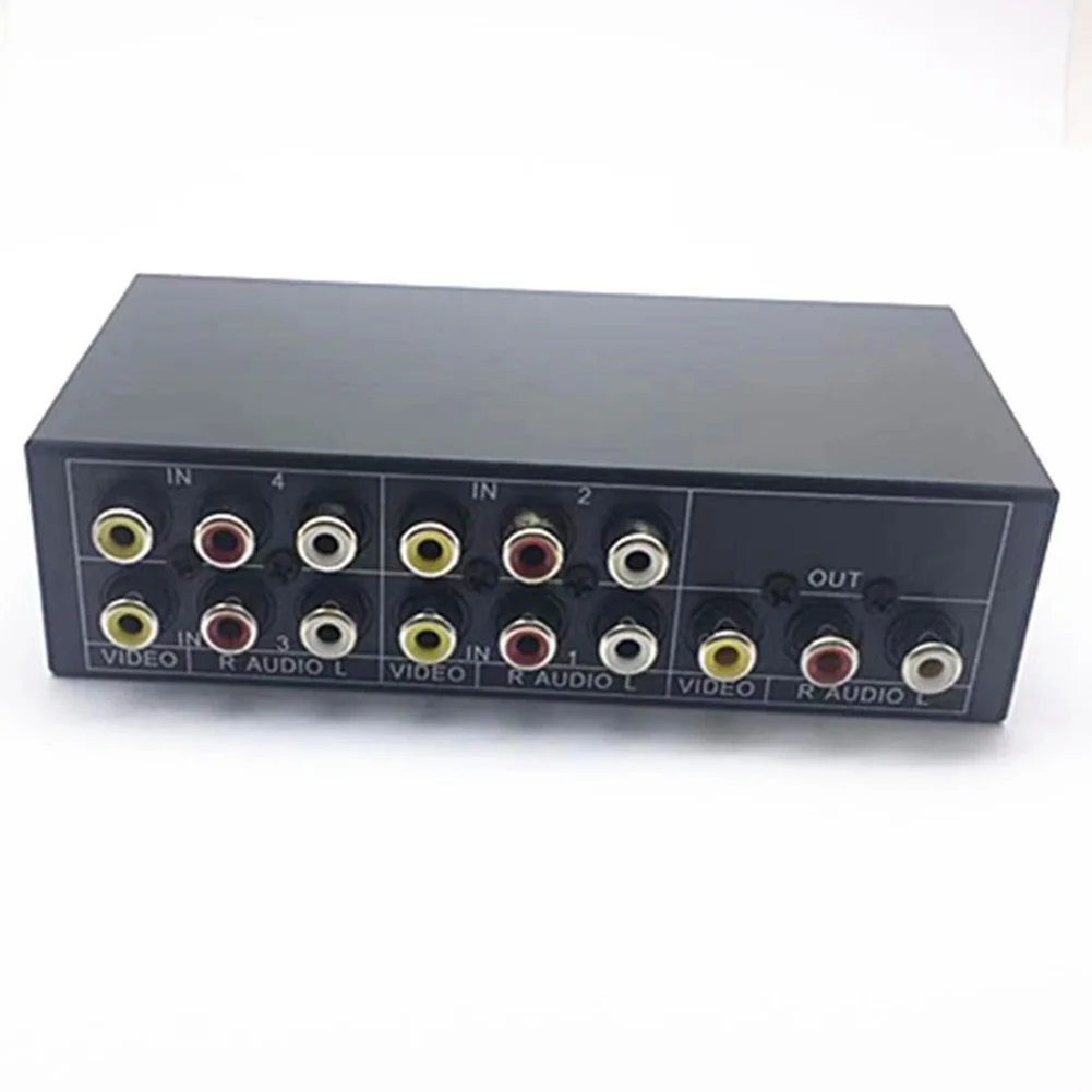 For Game Consoles Remote Included Audio Video Selector For TV Setup 14*7.2*4cm Multiple Audio Video Sources Switch