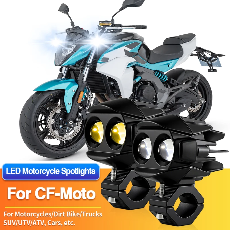 

1 Set LED Universal Motorcycles Headlight Dual Color Fog Light UTV ATV for CF-Moto 250 CL-X/250NK ABS/250SR/300NK/300SR/300SS