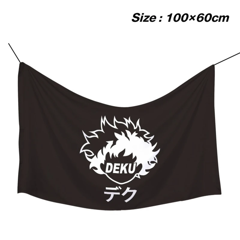 100 x 60cm Burgees Anime My Hero Academia Pennant Deku Krafe Prints Art Retro Painting Home Room Decor Wall Hanging Flags