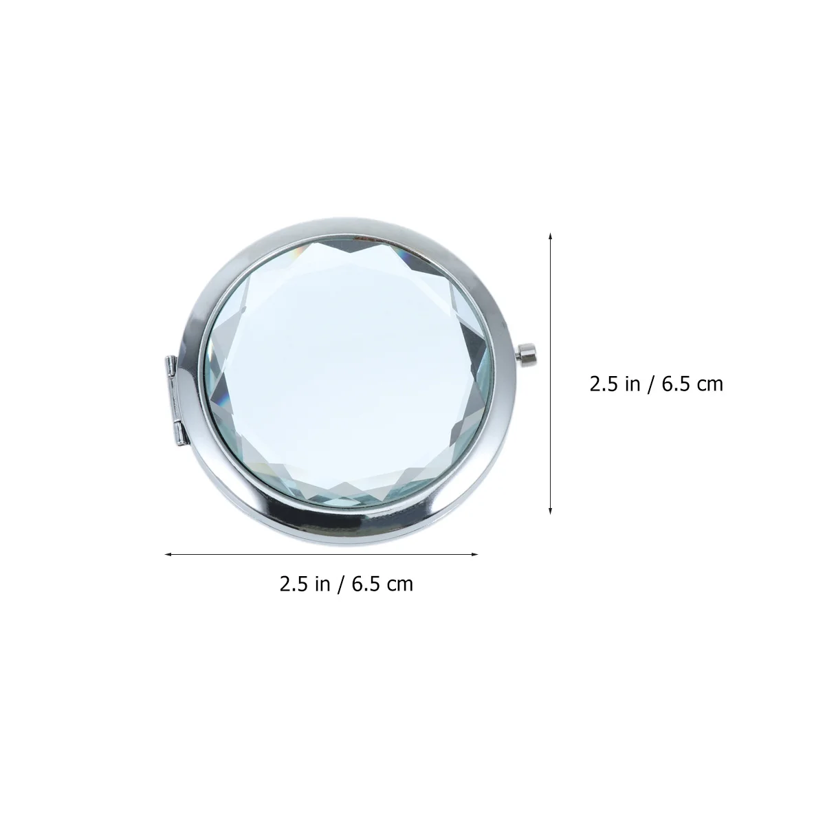 2 قطعة مرآة ماكياج قابلة للطي مزدوجة الجانب إطار كريستال مدمج زجاجي عالي الوضوح مرآة صغيرة لمحفظة السفر وسطح المكتب #5
