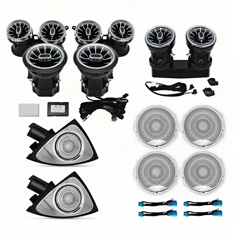 64 Colors Led Air Vents For Mercedes Benz W213 E-Class Coupe AMG E43 E53 E250 Ambient Light 3D/4D Rotate Tweeter Speaker