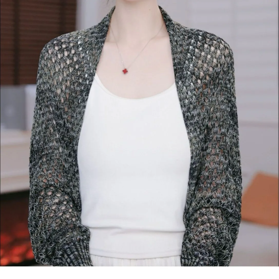 Lace lace shawl for women, summer travel, sun protection, breathability, air-conditioned sweater, knitted cardigan