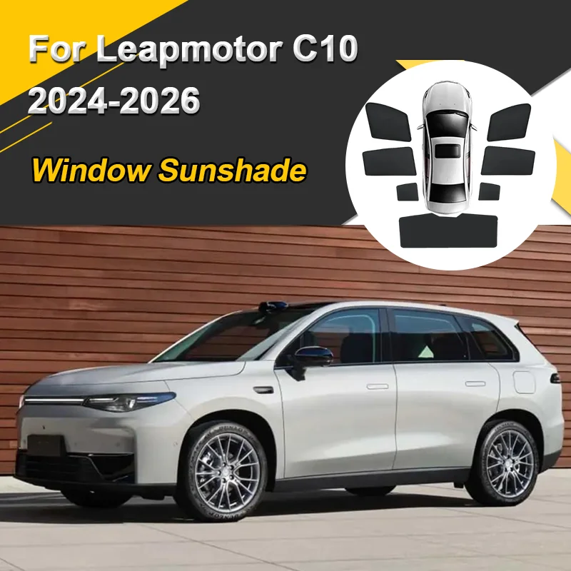 

Автомобильные солнцезащитные козырьки для Leapmotor C10 2024 2025 2026, магнитные теплоизоляционные козырьки, сетчатые оконные шторы, автоаксессуары