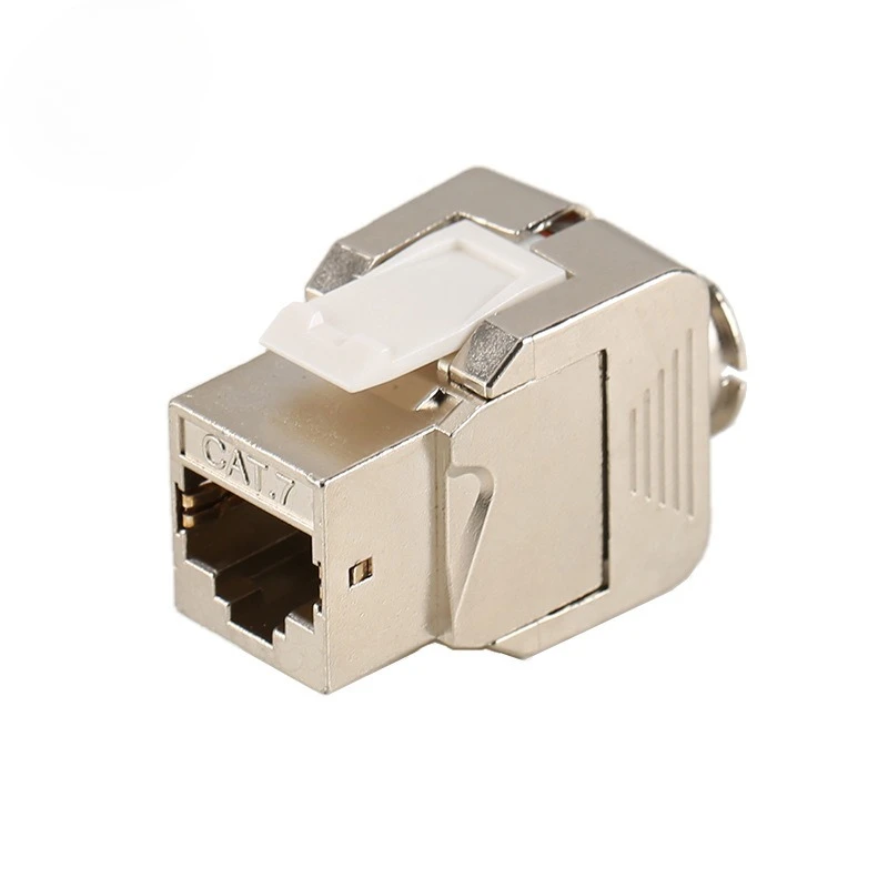 RJ45 CAT7 GAT6A  Keystone Shielded Slot FTP Zinc Alloy Module Connector LAN Network Insert Tool-Free Coupler for Internet Plug