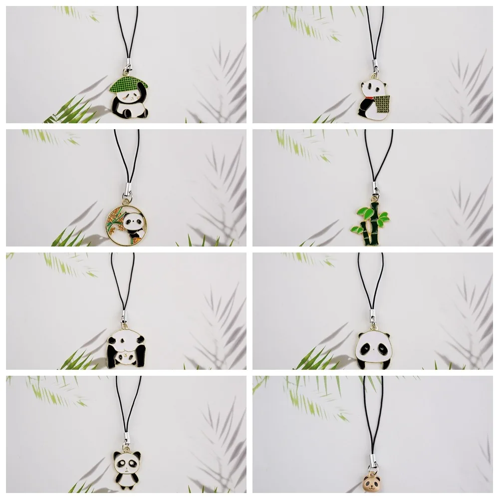 Hanging Rope Panda Cute Phone Strap Cartoon Ornaments Phone Charm Lanyard Animal Lightweight Mobile Phone Pendant Bag Pendant