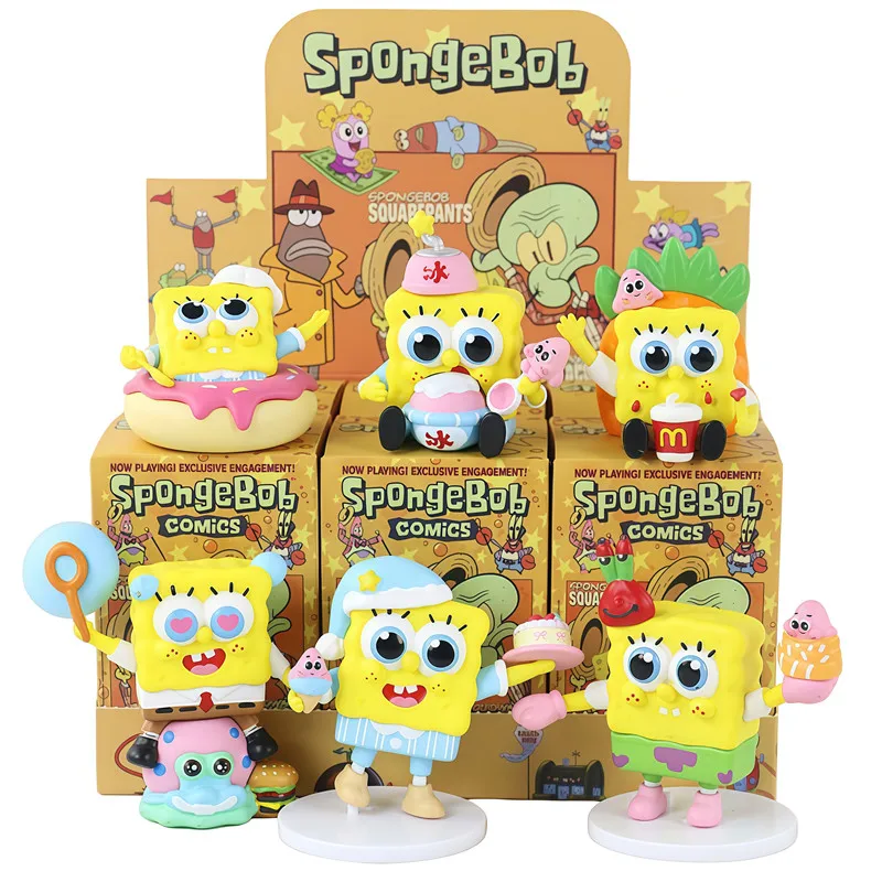 Spongebob Patrick Star Squidward Tentacles Leckerer Krabbenburger Anime-Figuren-Sammlung Modellpuppen Blindbox-Spielzeug Geburtstagsgeschenk – Detail 2