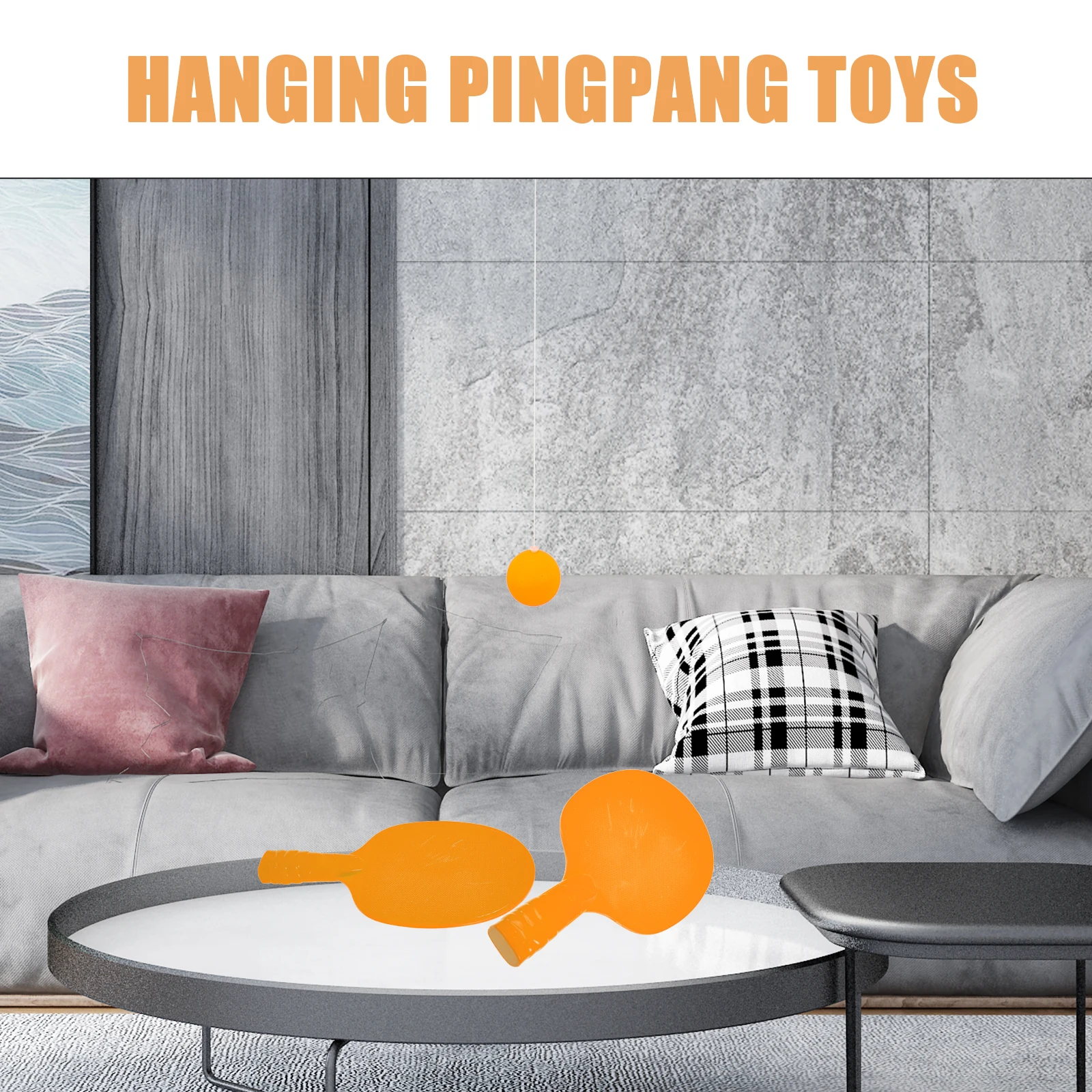 

1 Hanging Pingpong Trainer Kit Tennis Durable Indoor Practice Set Adjustable Design Lightweight Racket No Table Required