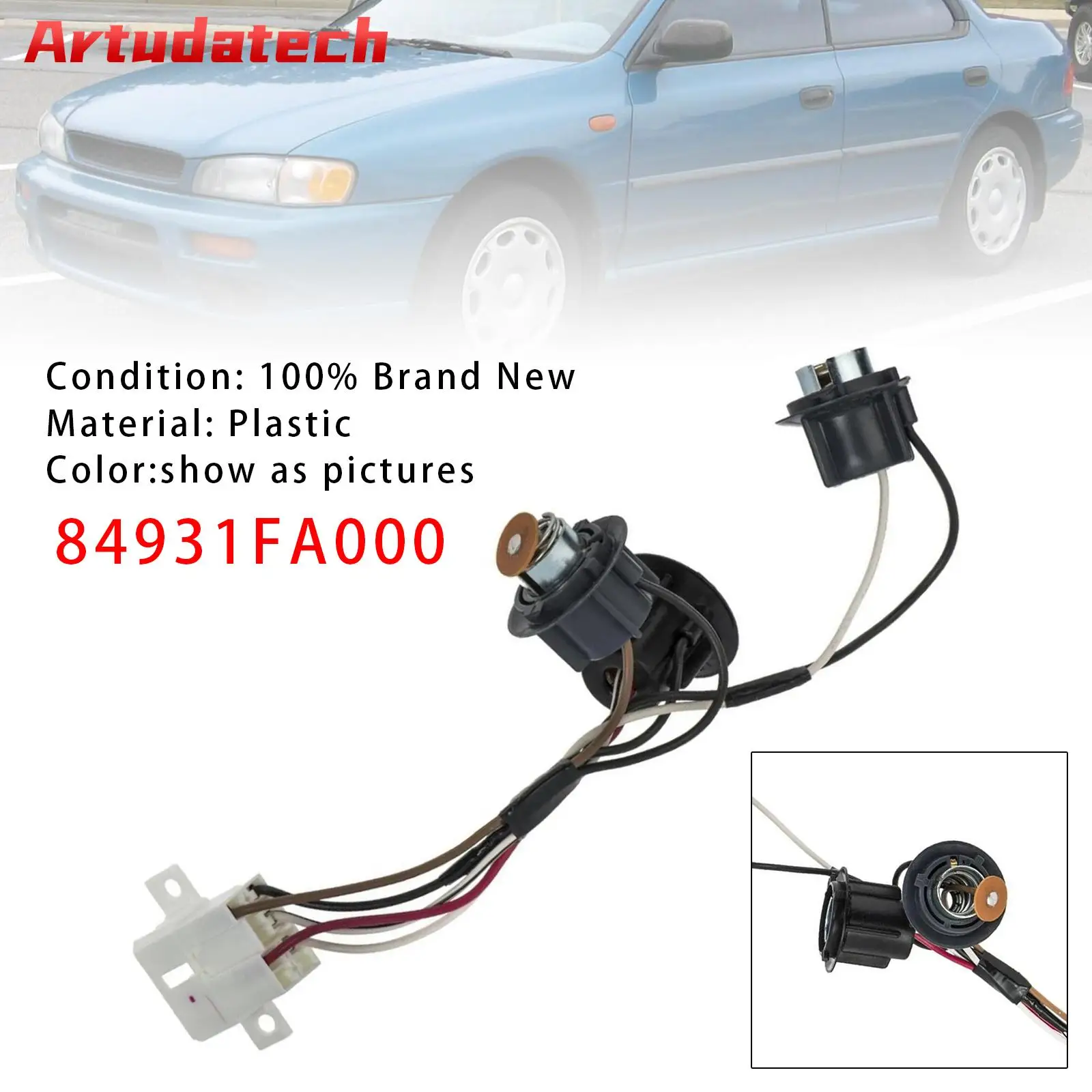 Artudatech Rear Tail Light Lamp Bulb Harness Socket 84931FA000 For Impreza 1993-2001 2000 1999 1998 1997 1996 1995 1994