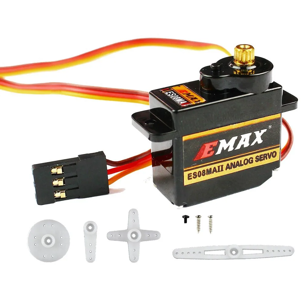 EMAX ES08MA ES08MAII 12g Mini Metal Gear Analog Servo for Rc Hobbies Car Boat Helicopter Airplane Rc Robot Free shipping