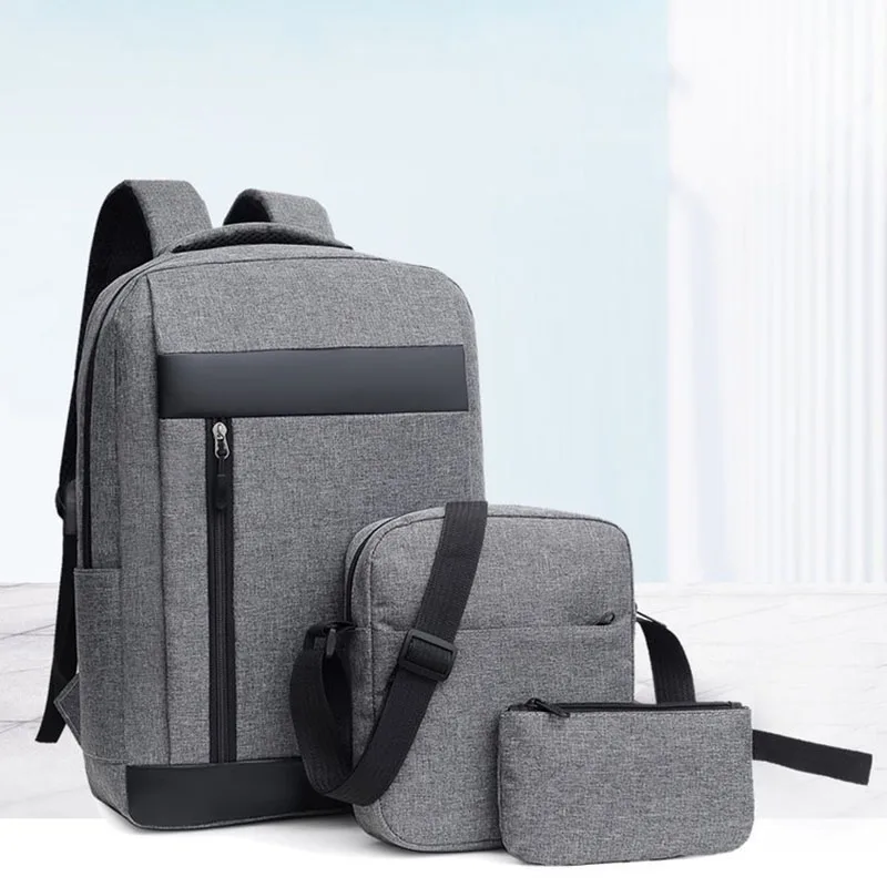 3 pçs mochila masculina versão coreana computador simples lazer viagem moda estudante mochila